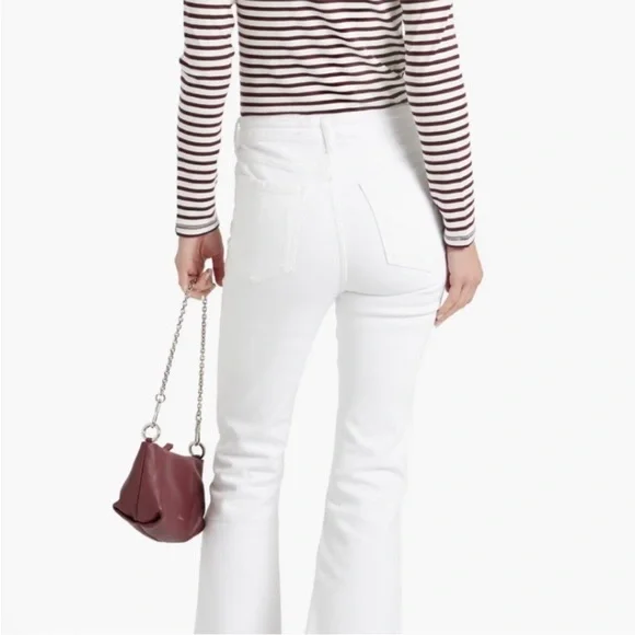 NWT rag & bone Jeans Nina High Rise Ankle Flare Cropped Jean White Size 27 or 28